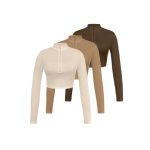 کراپ نیم زیپ آستین بلند