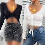 کراپ یقه دلبر آستین بلند - Image 2