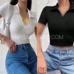 کراپ یقه مردانه آستین کوتاه - Image 2