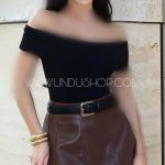 کراپ یقه قایقی بدون آستین - Image 2